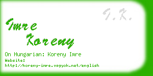 imre koreny business card